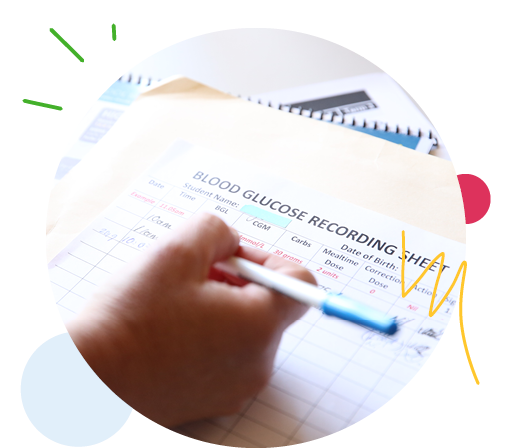 Blood glucose recording sheet